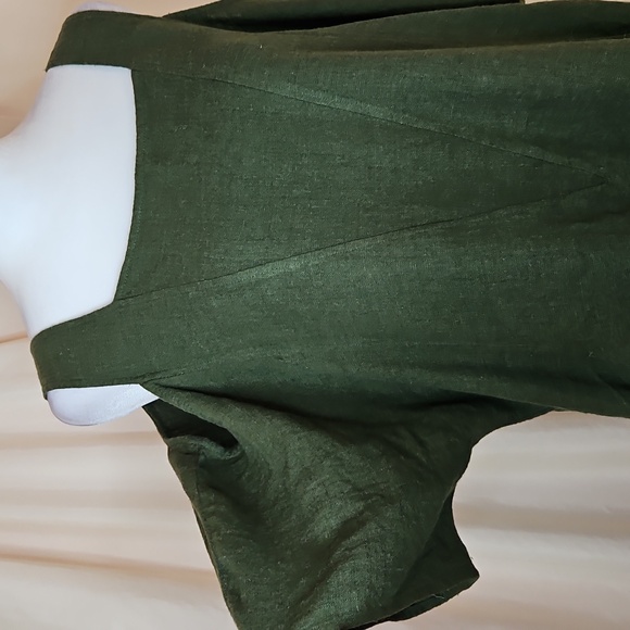 Soft Surroundings Emelia Linen Blend Cold Shoulder Dress Women's Medium Slouchy - Picture 3 of 10